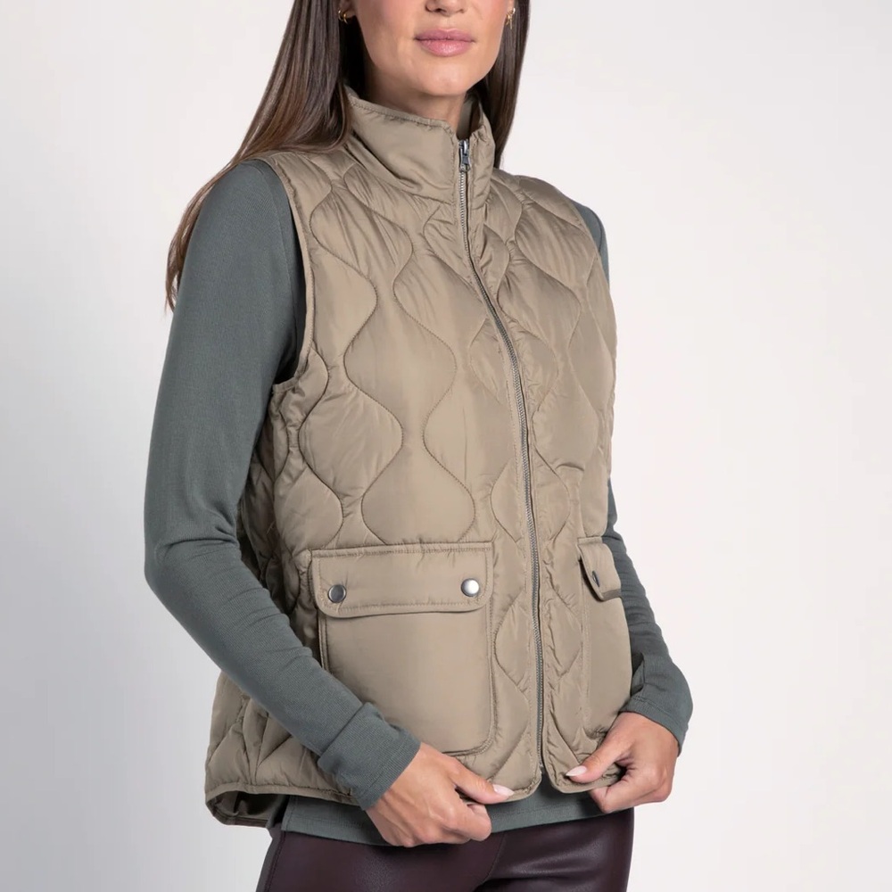 Thread & Supply Quilted Brown Sleeveless Vest